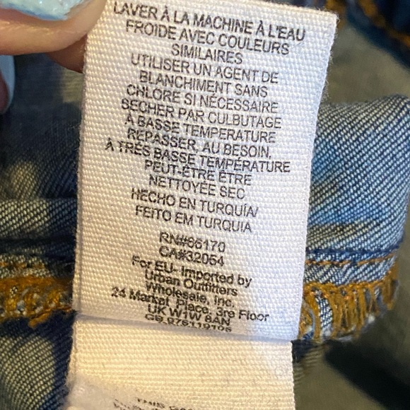 Free People Float on flare denim jeans Sz 26 R dark wash Retro 70s frayed hem - Picture 12 of 16